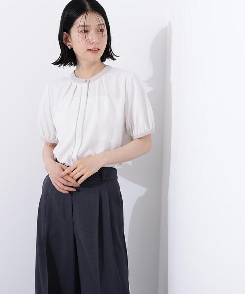 N.Natural Beauty Basic ブラウス シャツ バイカラートリミング