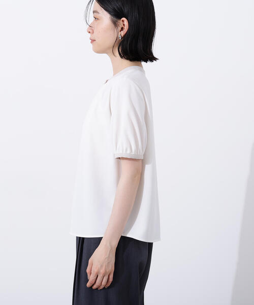「N.（N. Natural Beauty Basic）」 半袖ブラウス MEDIUM ホワイト系その他 レディース N.Natural Beauty Basic ブラウス シャツ バイカラートリミング