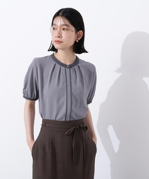 N.Natural Beauty Basic ブラウス シャツ バイカラートリミング
