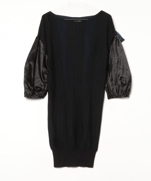 sacai サカイ アシンメトリードッキングニットワンピース　ケーブル編み 黒2 低 価格 通販ファッション - sacai サカイ アシンメトリードッキング