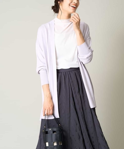 カーディガン UVカットさらさらミディ丈カーディガン レディース 公式】UVカットカーディガン｜勿忘草｜シロノサクラ