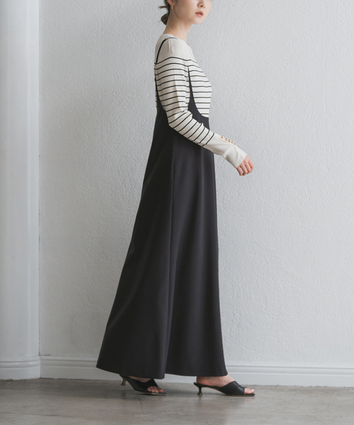【美品】NOBLE 　履くだけで細見え！履き心地も◎なオシャレスカート　可愛い NOBLE スカート キャミストラップフレアスカート : ZOZOTOWN