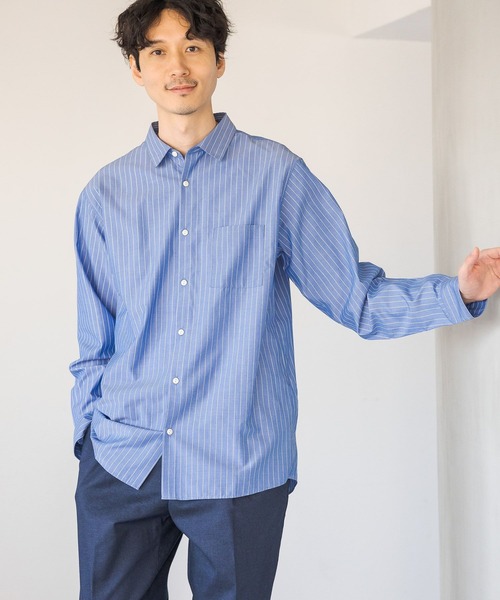 「GLOBAL WORK」 長(zhǎng)袖シャツ X-LARGE ブルー メンズ