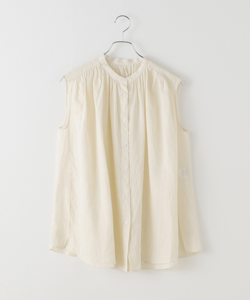 【極美品】かぐれ リネン ラミー ギャザーブラウス シャツ チュニック かぐれ（カグレ）の「ラミーギャザーブラウス（シャツ/ブラウス