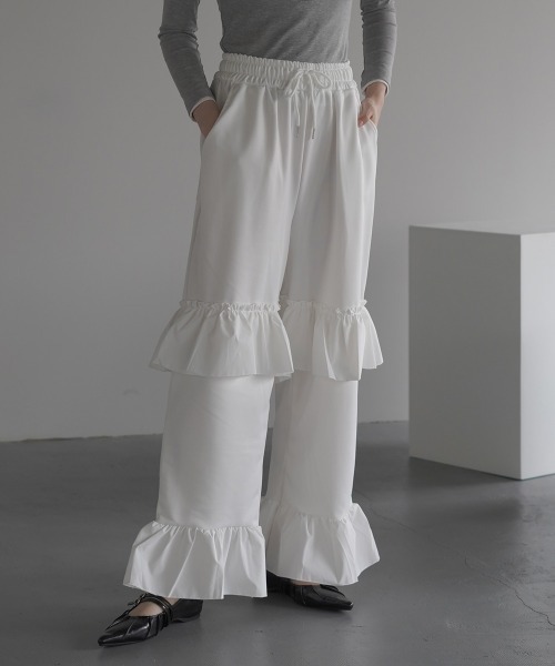 Clum ワイドパンツ スウェットパンツ ジャージ レディース : ZOZOTOWN