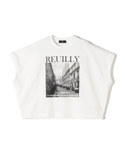 tシャツ SHIPS Primary Navy Label:PHOTO プリント ジャージー プルオーバー レディース
