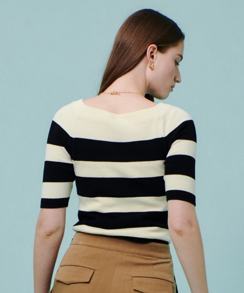 allureville（アルアバイル） ニット セーター 2WAY ネック5分袖プル