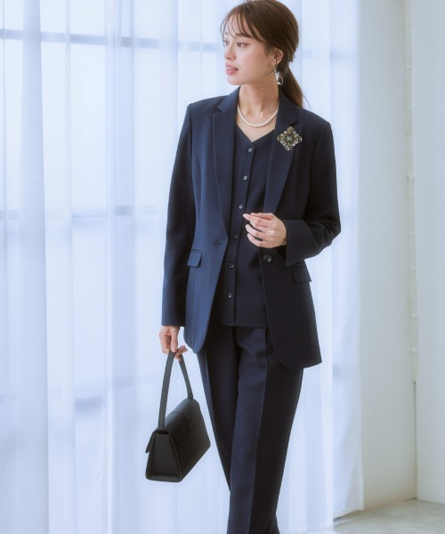 ネイビーパンツスーツ(ジャケットM、パンツS) 7days Life Styling 「7days Styling」 パンツスーツ M ネイビー
