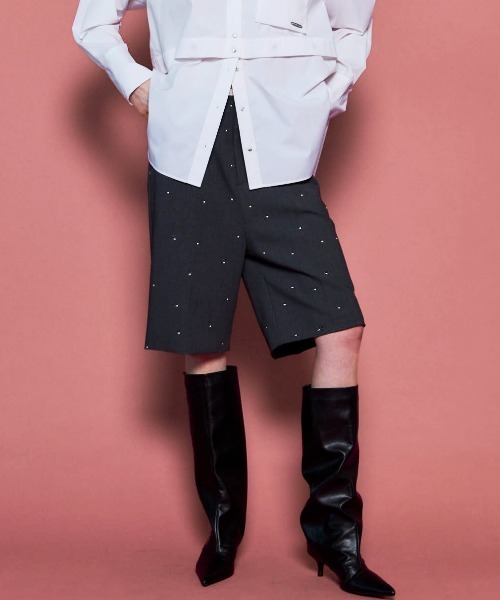 MAISON SPECIAL（メゾンスペシャル） スラックス パンツ Studs Worsted