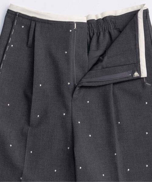 MAISON SPECIAL（メゾンスペシャル） スラックス パンツ Studs Worsted