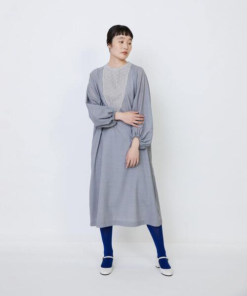 LOISIR ワンピース 「MTサイズ有り」エステスウールケミカルレース使い
