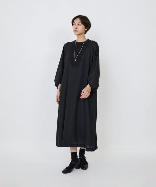 LOISIR ワンピース 「MTサイズ有り」エステスウールケミカルレース使い