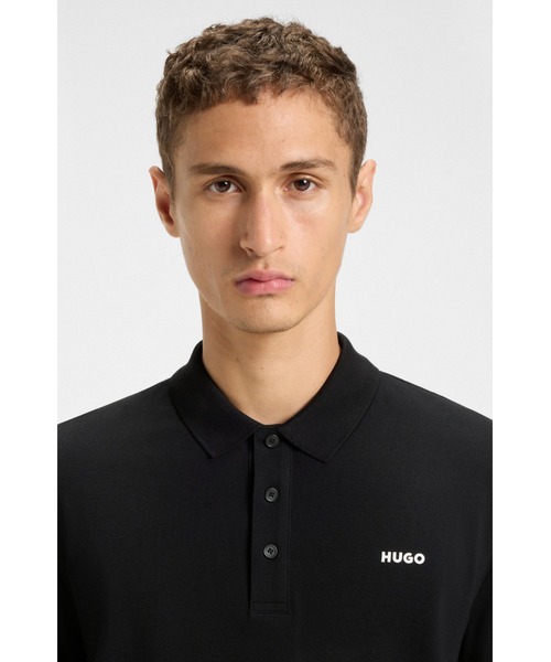 コモリ COMOLI 鹿の子半袖ポロシャツ 半袖 コットン 3 黒 /NR □OS