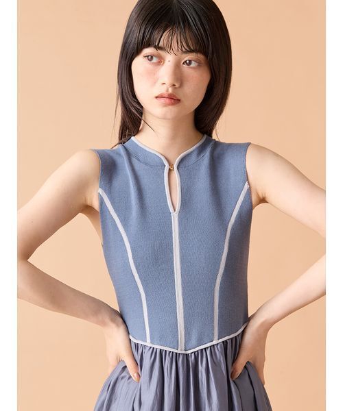 LILY BROWN ラインニットドッキングワンピース リリーブラウン LILY BROWN ラインニットドッキングワンピース