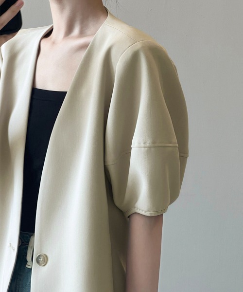 「Miniministore」 「yansoo」ノーカラージャケット FREE ブラック レディース_画像7