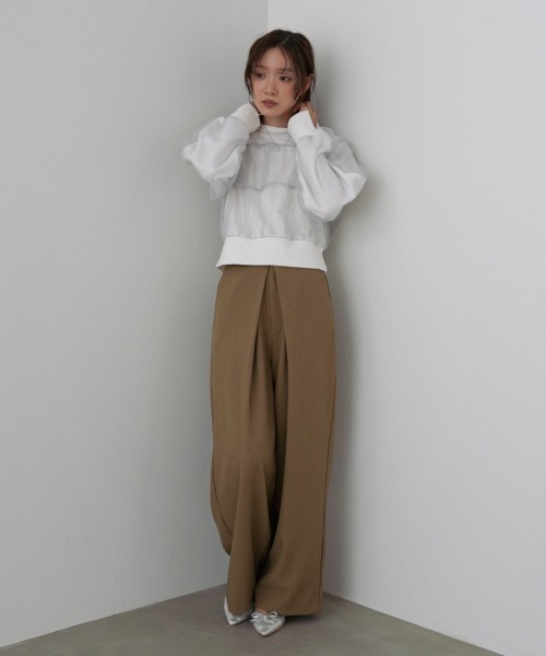 BAB（バブ） ワイドパンツ パンツ 「選べるサイズ展開」フロントワイド