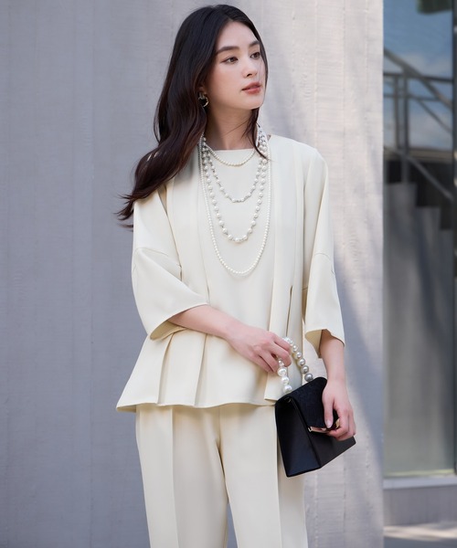 DRESS+（ドレスプラス） パンツドレス きれいめペプラムパンツ