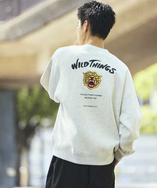 WILD THINGS トレーナー WILD THINGS（ワイルドシングス） クルーネックスウェットシャツ 裏毛