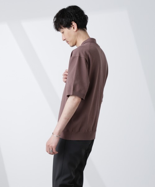 「NANO universe」 半袖ポロシャツ M ネイビー メンズ_画像5