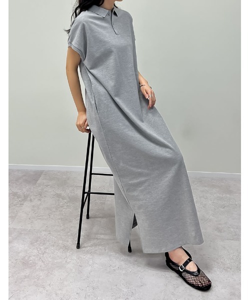 「Re:EDIT」 半袖ワンピース SHORT ブラック レディース_画像6