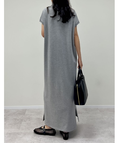 「Re:EDIT」 半袖ワンピース SHORT ブラック レディース_画像7