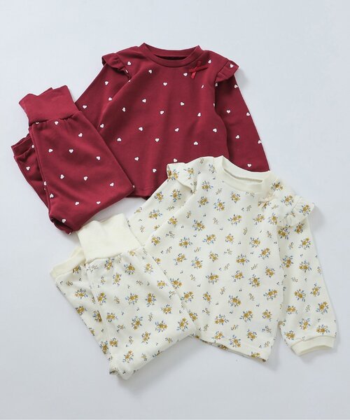 apres les cours（アプレレクール） パジャマ ハート・花柄裏毛