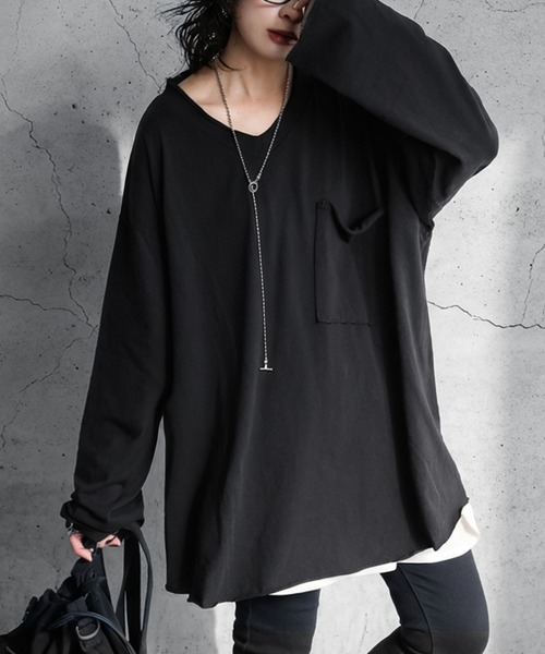 antiqua（アンティカ） antiqua tシャツ カットオフ Vネック ロンT