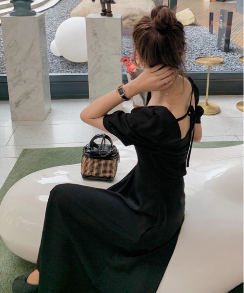 「gossip！ロサンゼルス」 半袖ワンピース FREE ブラック レディース_画像3