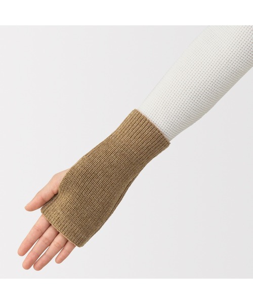 【完売品】MARK&LONA ハンドウォーマー 無印良品（MUJI） 手袋 メリノウール 畦編み ハンドウォーマー