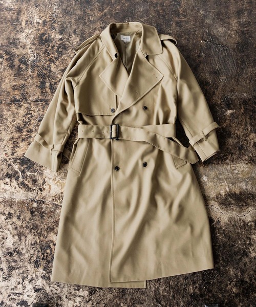 「EMMA CLOTHES」 トレンチコート L ネイビー メンズ_画像3