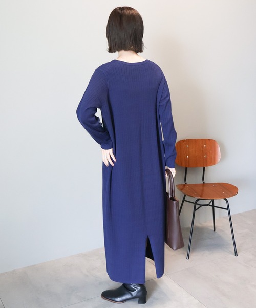 AMERICAN HOLIC ワンピース バイパチリブヘンリーニットワンピース