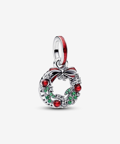 PANDORA（パンドラ） チャーム クリスマスリース ダブル ダングル