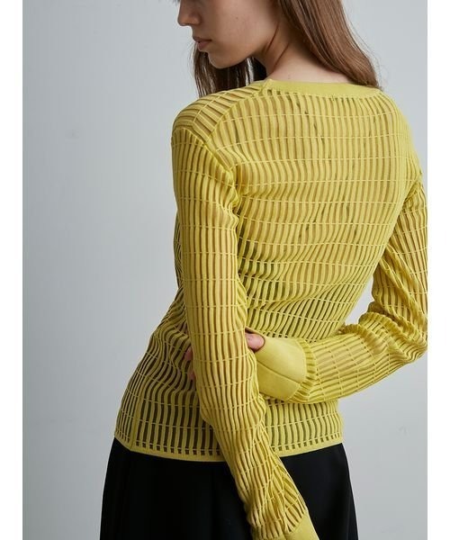 「styling/」 長袖ニット FREE イエロー レディース_画像8