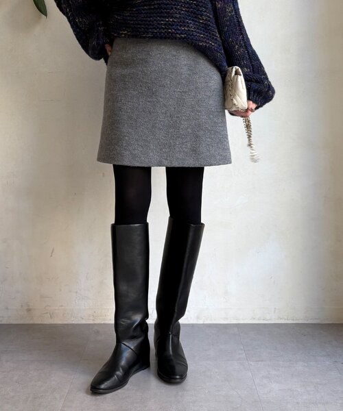 DouDou（ドゥドゥ） スカート ブークレーウールミニスカート