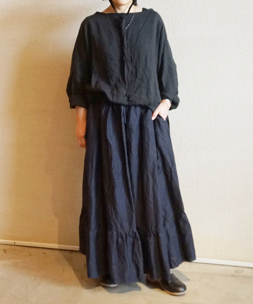 「JOURNAL STANDARD LUXE」 フレアスカート - ブルー レディースの画像