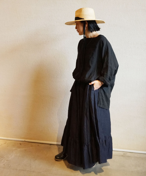 「JOURNAL STANDARD LUXE」 フレアスカート - ブルー レディースの画像