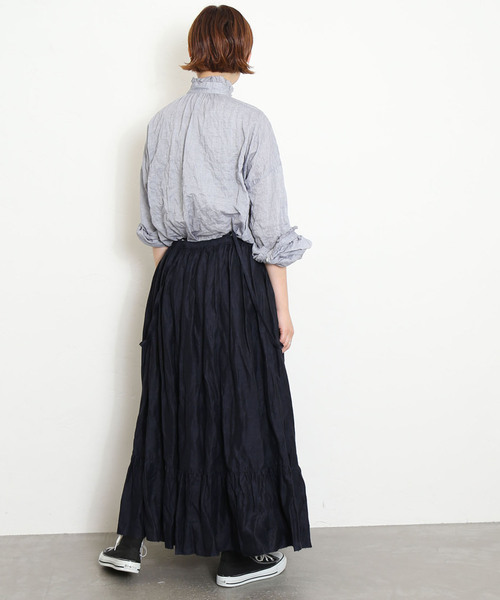 「JOURNAL STANDARD LUXE」 フレアスカート - ブルー レディースの画像
