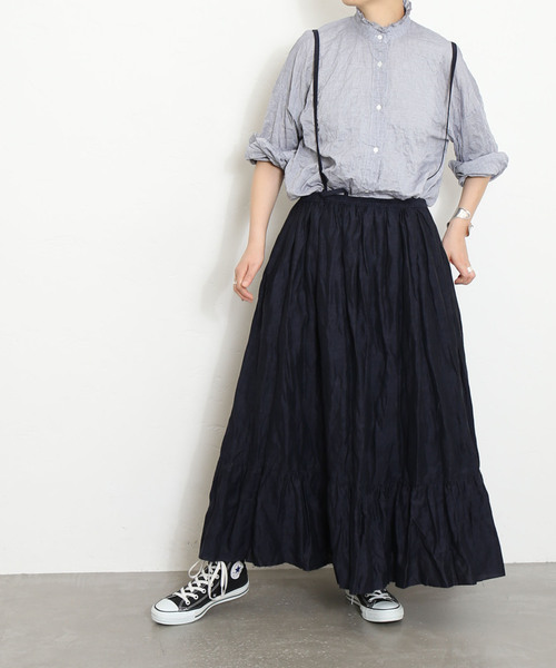 「JOURNAL STANDARD LUXE」 フレアスカート - ブルー レディースの画像