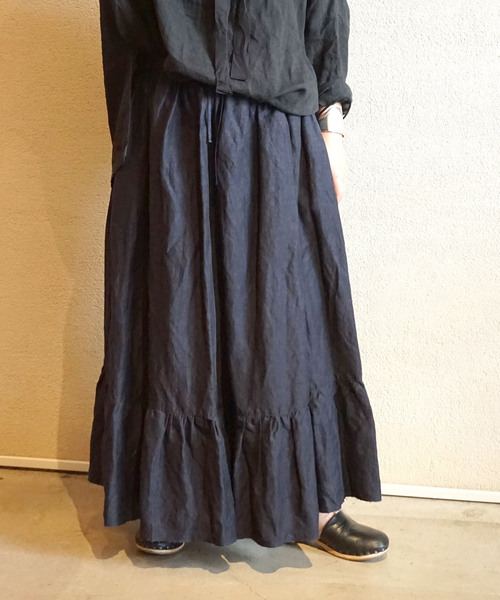 「JOURNAL STANDARD LUXE」 フレアスカート - ブルー レディースの画像