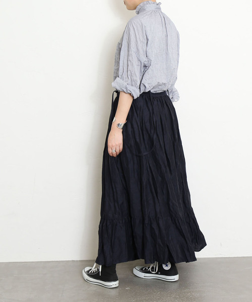「JOURNAL STANDARD LUXE」 フレアスカート - ブルー レディースの画像
