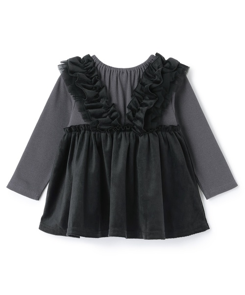 petit main チュニック 「リンク」ドッキングフリルチュニック キッズ