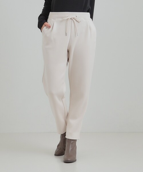 our ゆるテーパードの裏起毛あったかパンツ チャコールグレー　新品 SHOO・LA・RUE（シューラルー） パンツ 「あったか/洗濯機可」もちもち