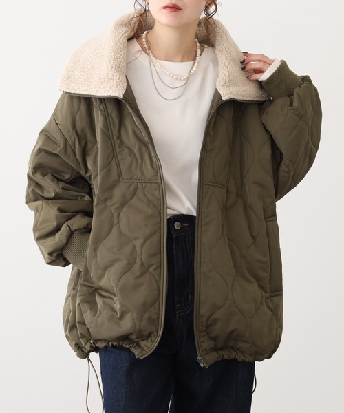 OMNES（オムネス） ブルゾン アウター 衿ボア キルティングブルゾン