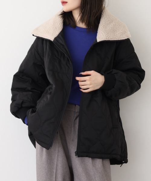 OMNES（オムネス） ブルゾン アウター 衿ボア キルティングブルゾン