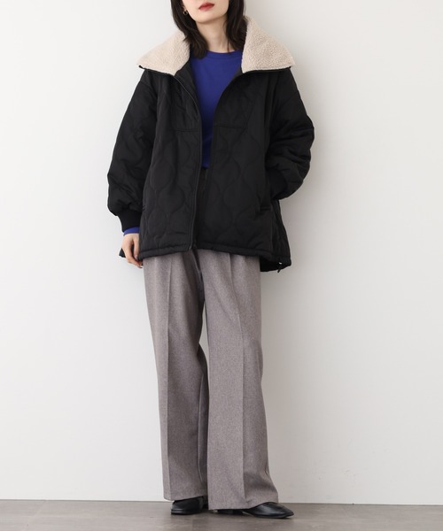 OMNES（オムネス） ブルゾン アウター 衿ボア キルティングブルゾン