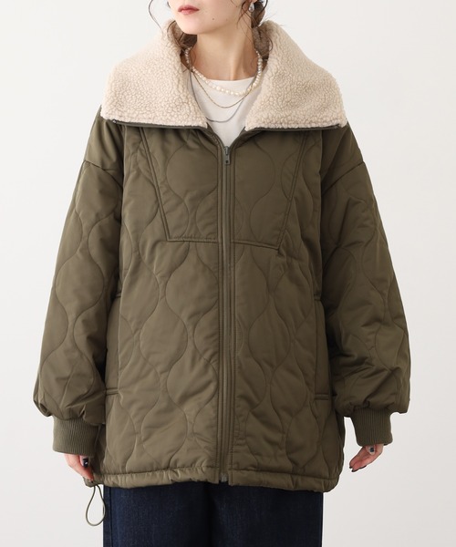 OMNES（オムネス） ブルゾン アウター 衿ボア キルティングブルゾン