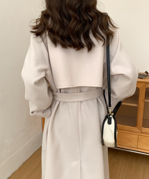 「ECLIN」 ノーカラーコート FREE ブラウン レディース_画像5