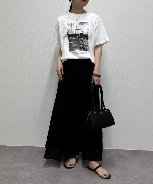 「LOUNGEDRESS」 半袖Tシャツ FREE チャコールグレー レディース_画像2