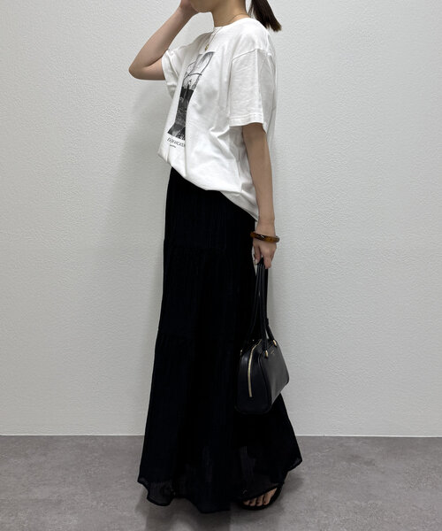 「LOUNGEDRESS」 半袖Tシャツ FREE チャコールグレー レディース_画像3
