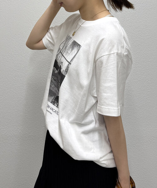 「LOUNGEDRESS」 半袖Tシャツ FREE チャコールグレー レディース_画像7